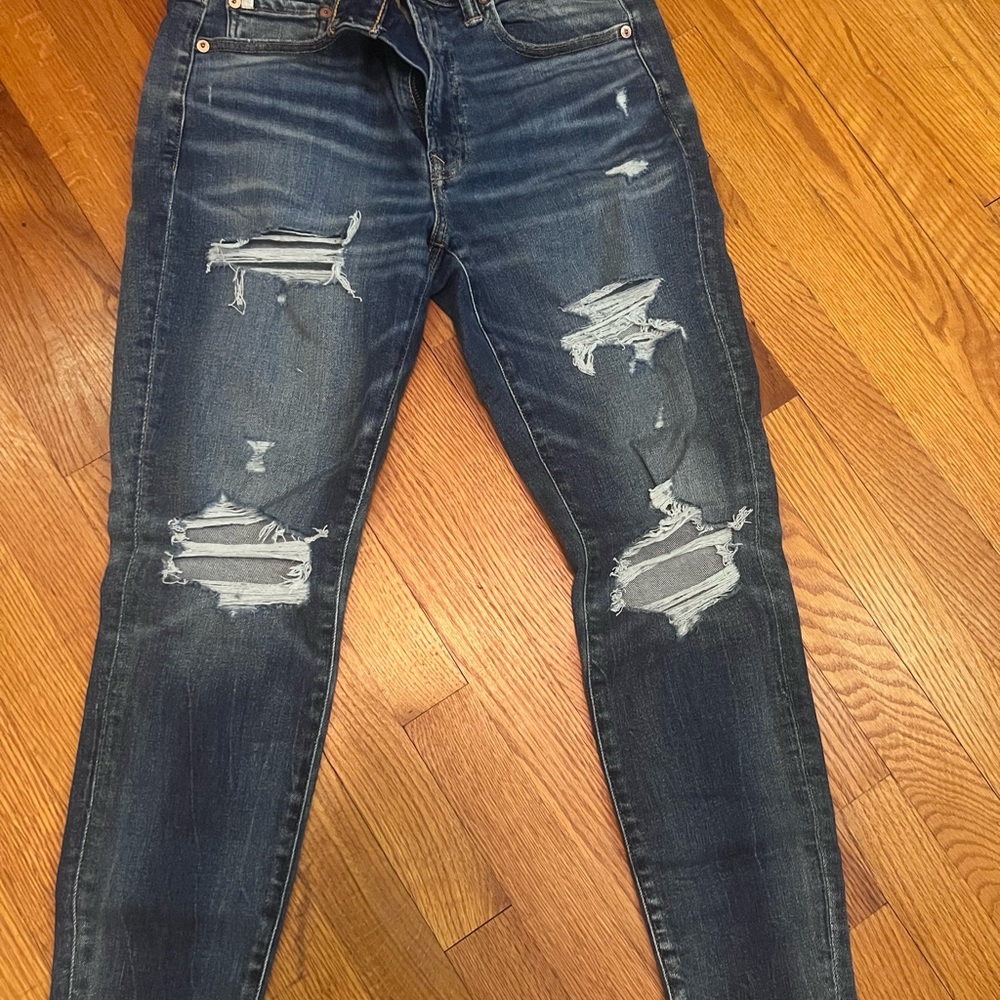 American Eagle Outfitters Ripped Dark Blue Jeggings